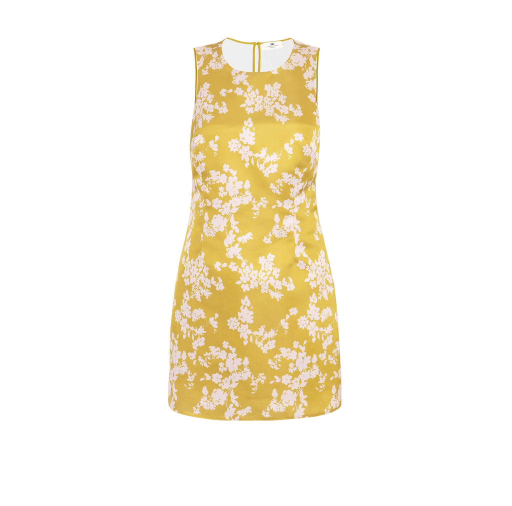 Abito in duchesse stampata e tulle Elisabetta Franchi