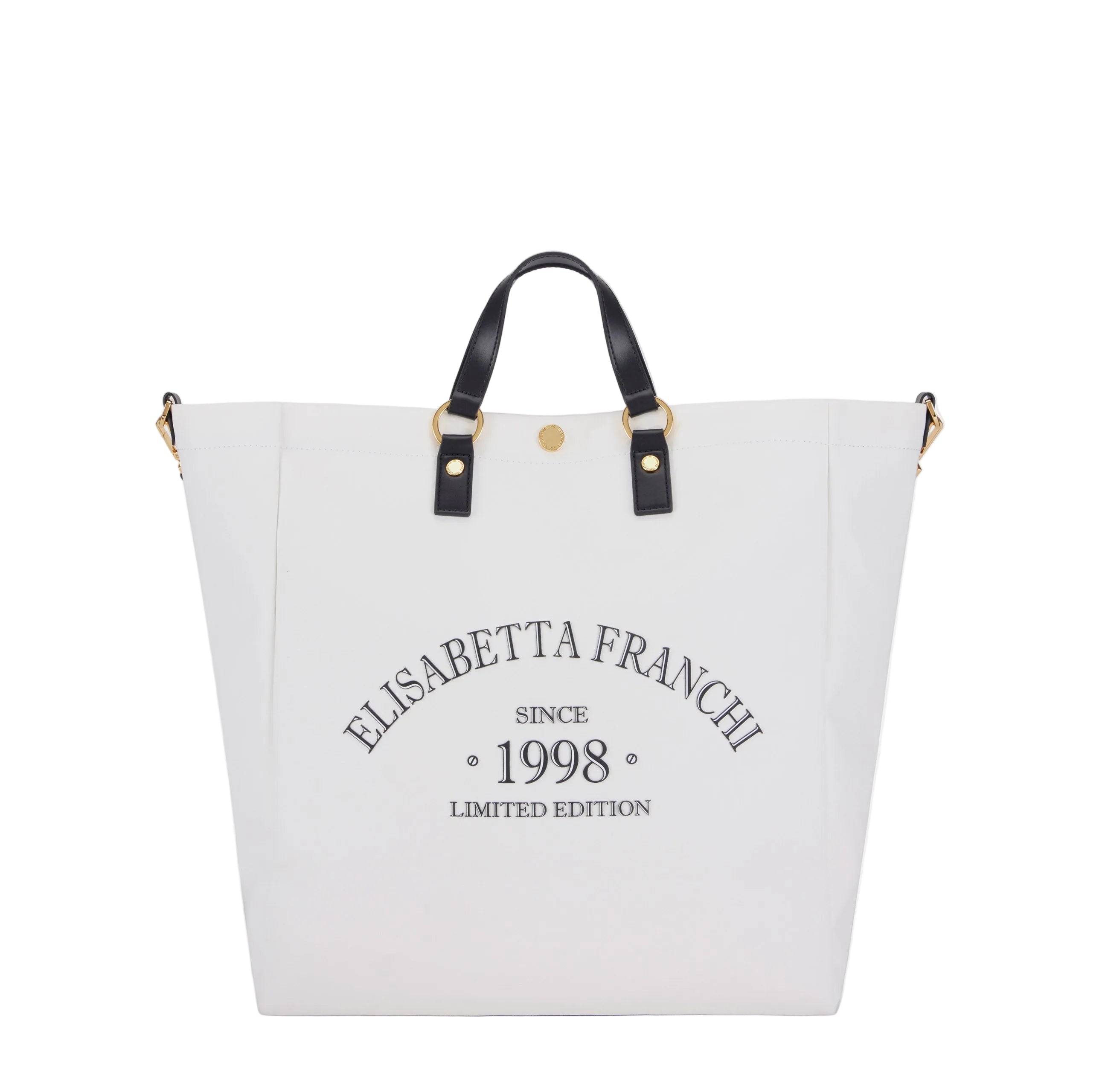Borsa tote in canva con logo Elisabetta Franchi