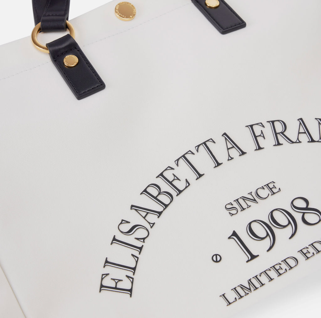 Borsa tote in canva con logo Elisabetta Franchi