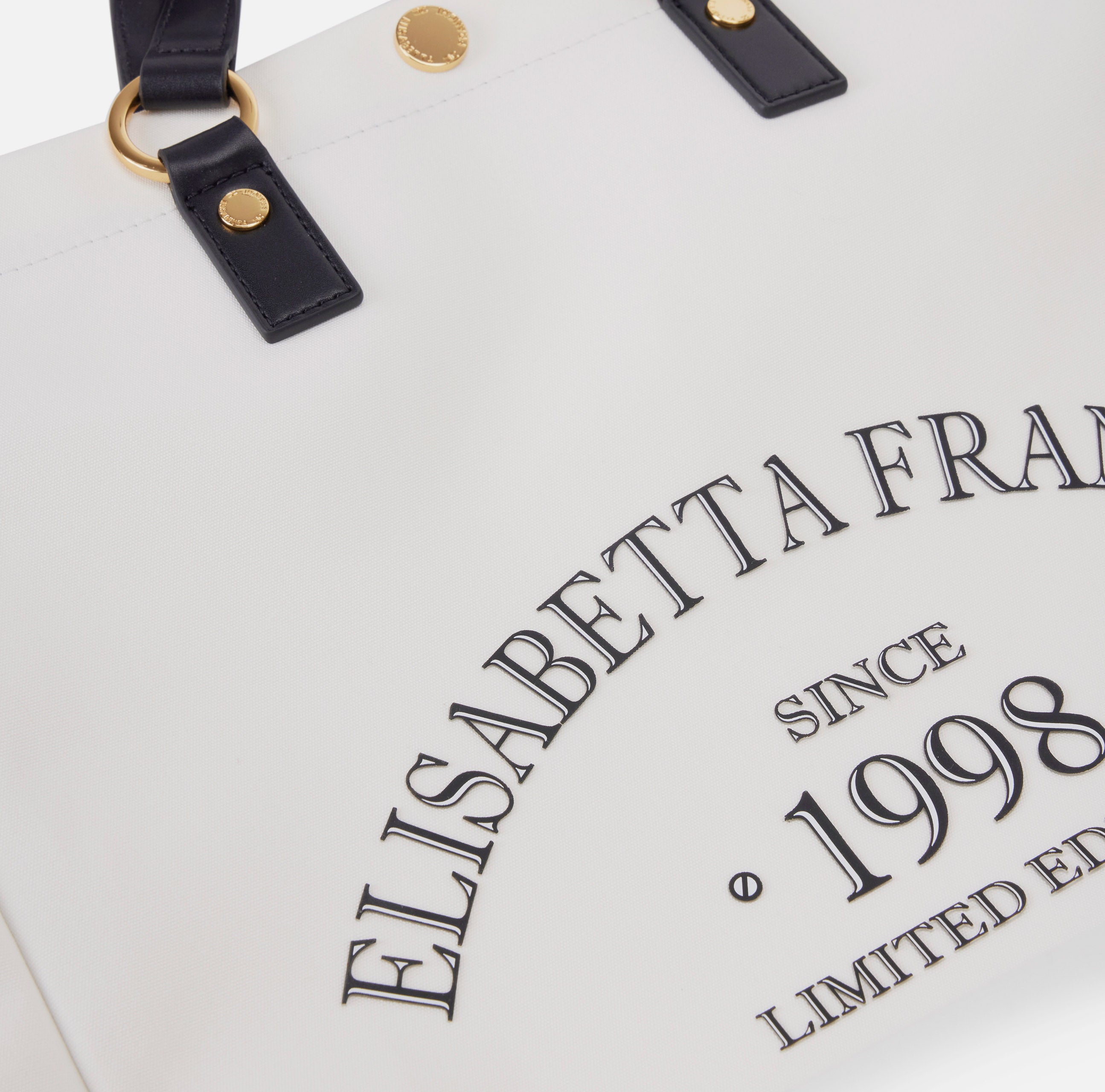 Borsa tote in canva con logo Elisabetta Franchi