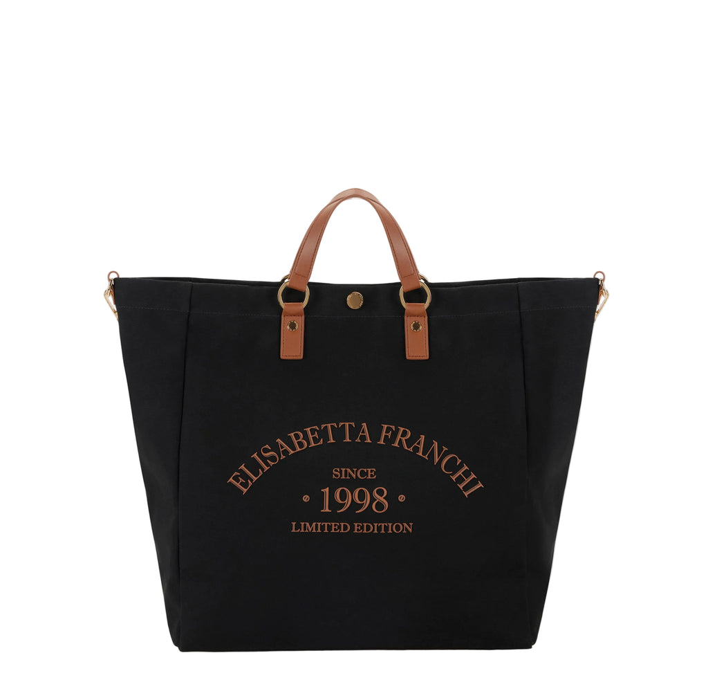 Borsa tote in canva con logo Elisabetta Franchi