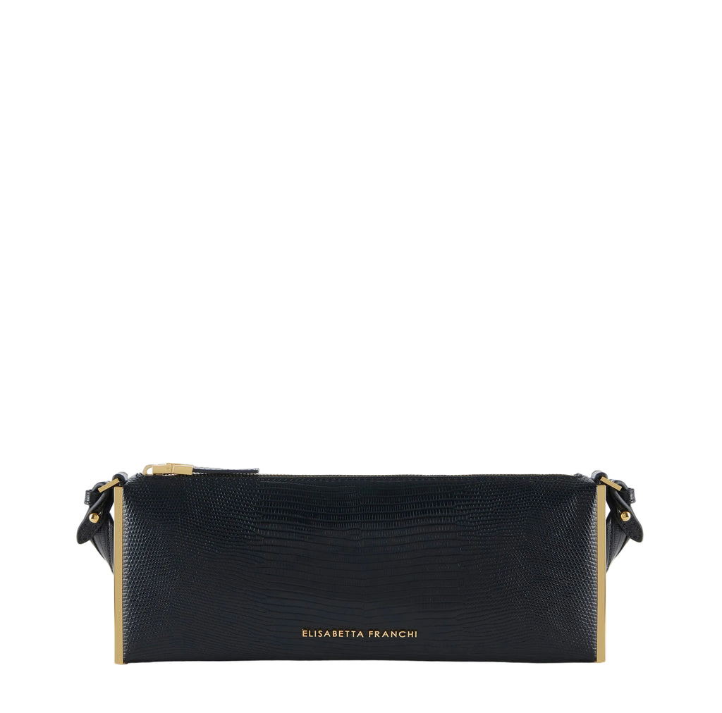Borsa a spalla con stampa lucertola Elisabetta Franchi