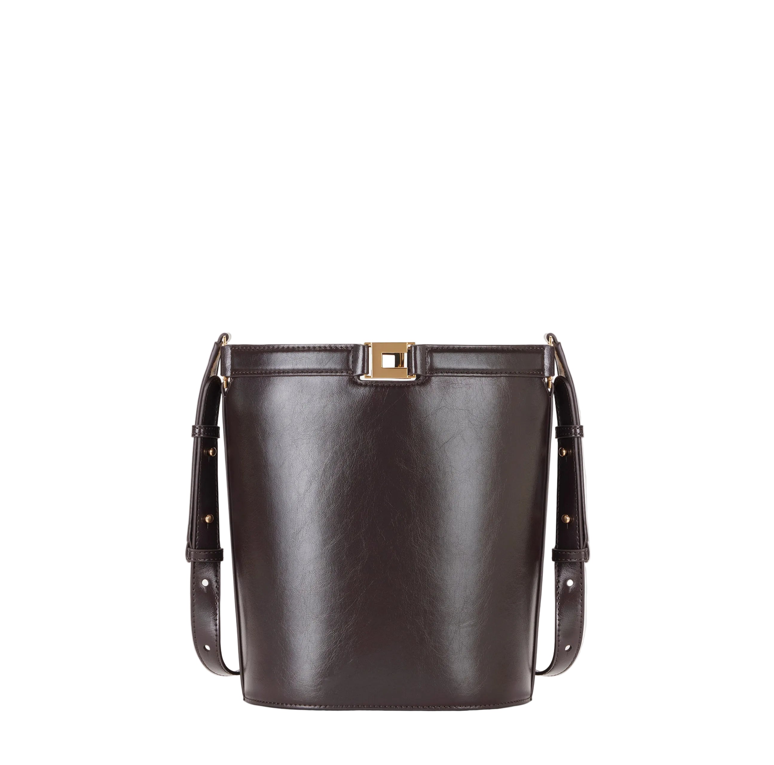 Borsa a secchiello effetto naplak marrone Elisabetta Franchi