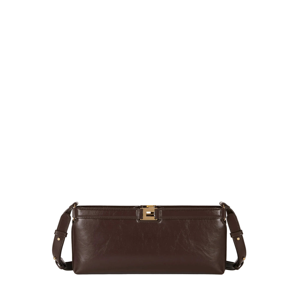 Borsa effetto naplak marrone Elisabetta Franchi