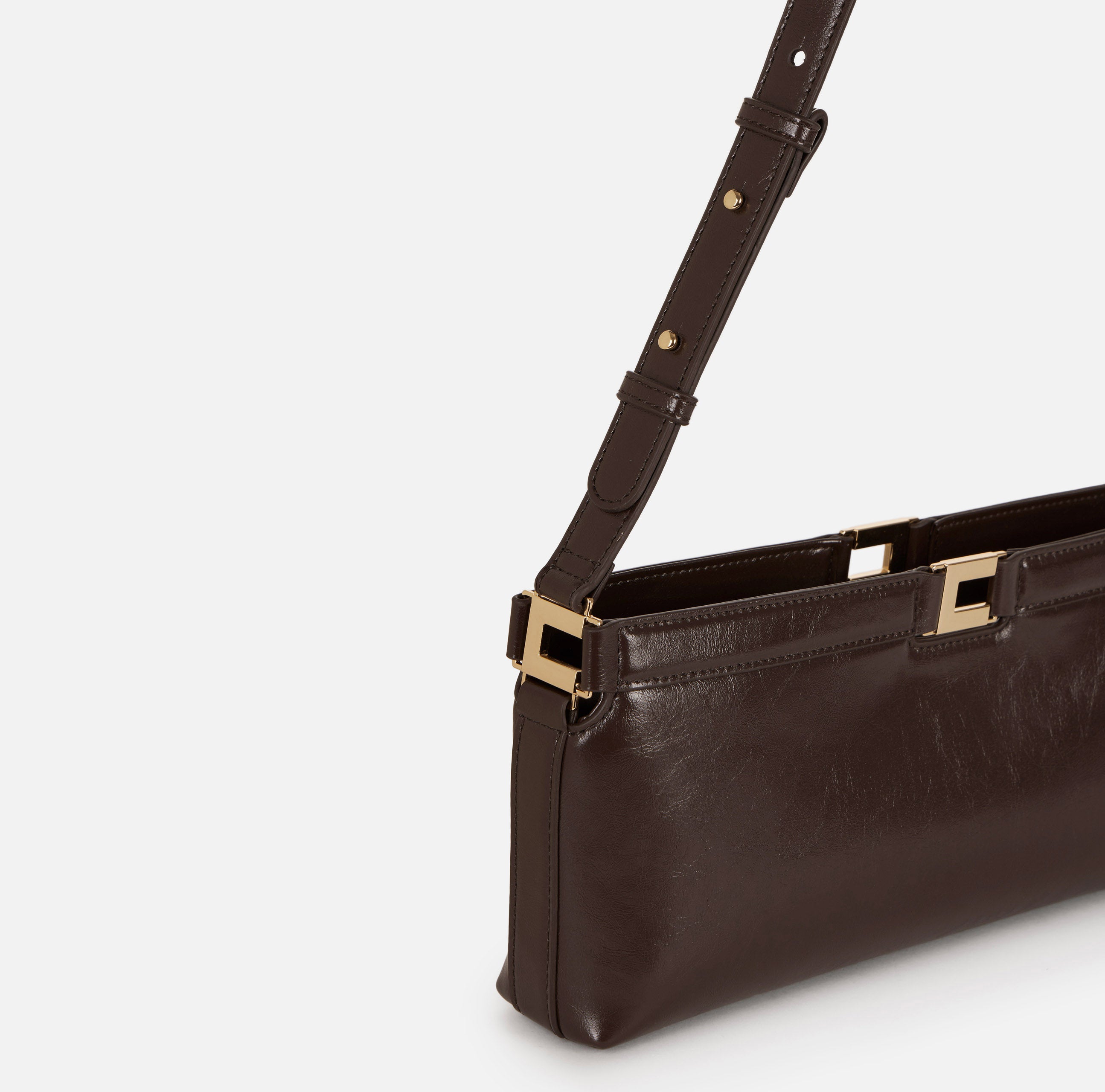 Borsa effetto naplak marrone Elisabetta Franchi