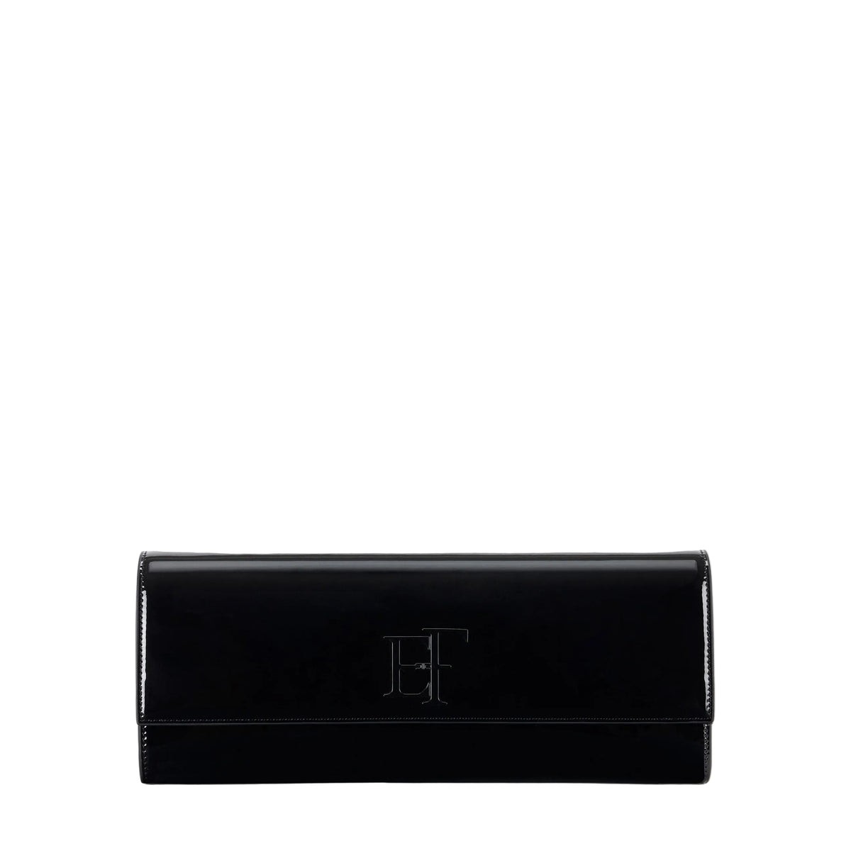 Clutch in vernice con logo Elisabetta Franchi
