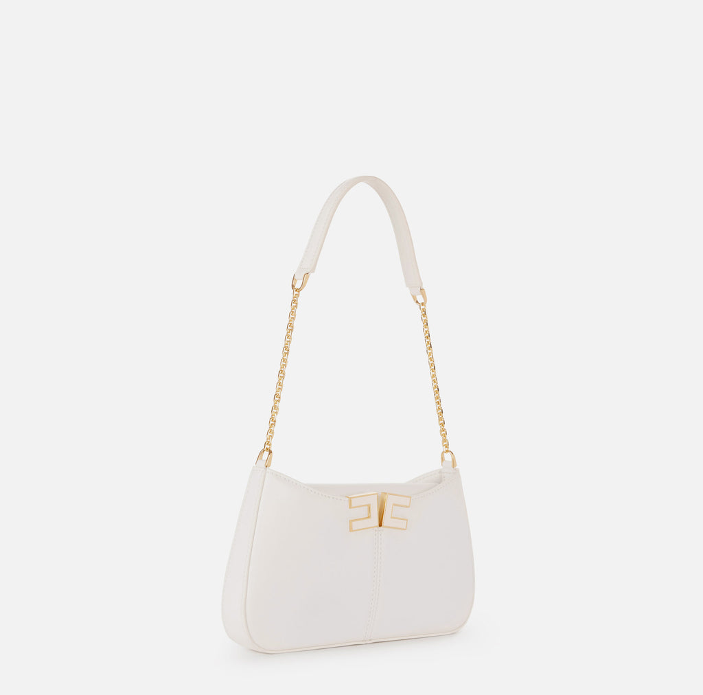 Borsa a spalla con dettaglio V logo