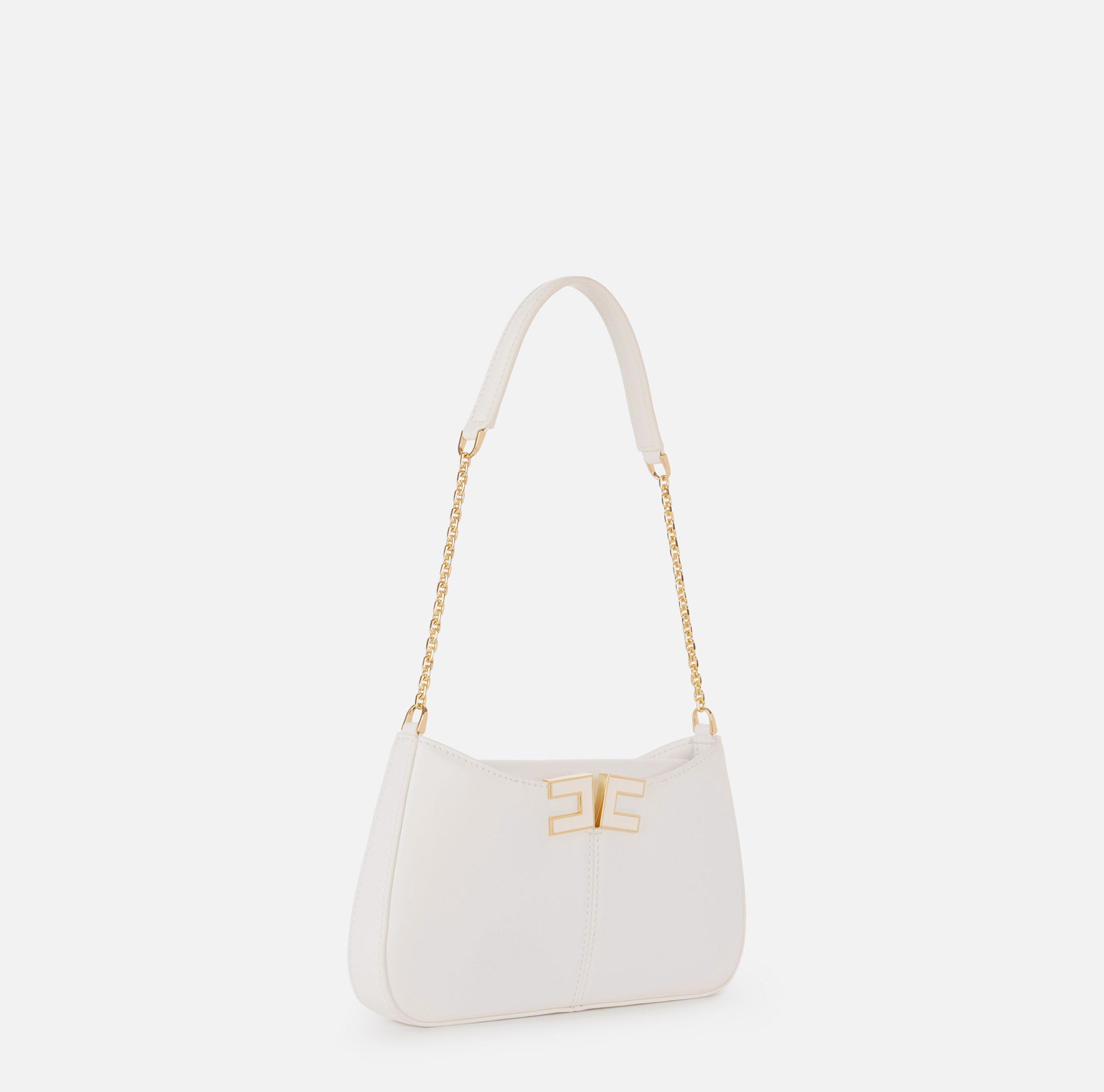 Borsa a spalla con dettaglio V logo