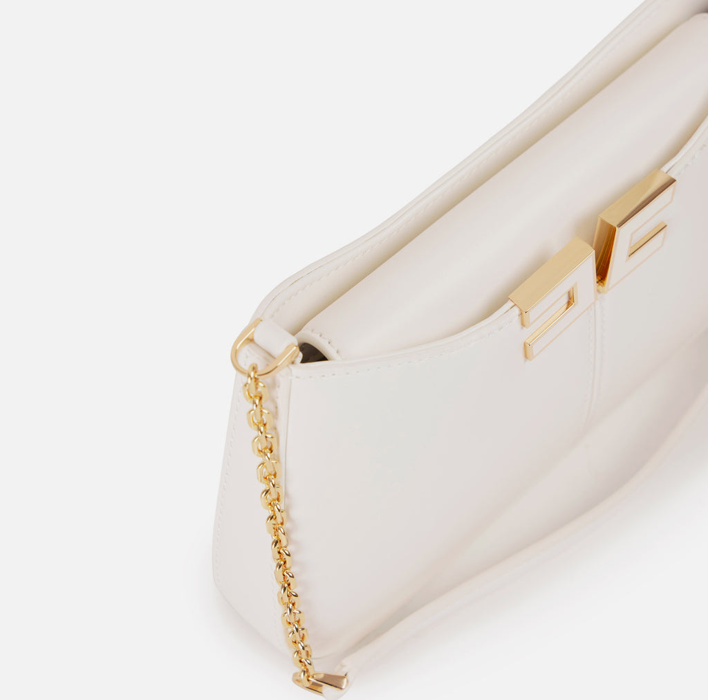 Borsa a spalla con dettaglio V logo