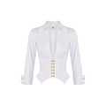 Camicia in cotone con ganci gioiello Elisabetta Franchi