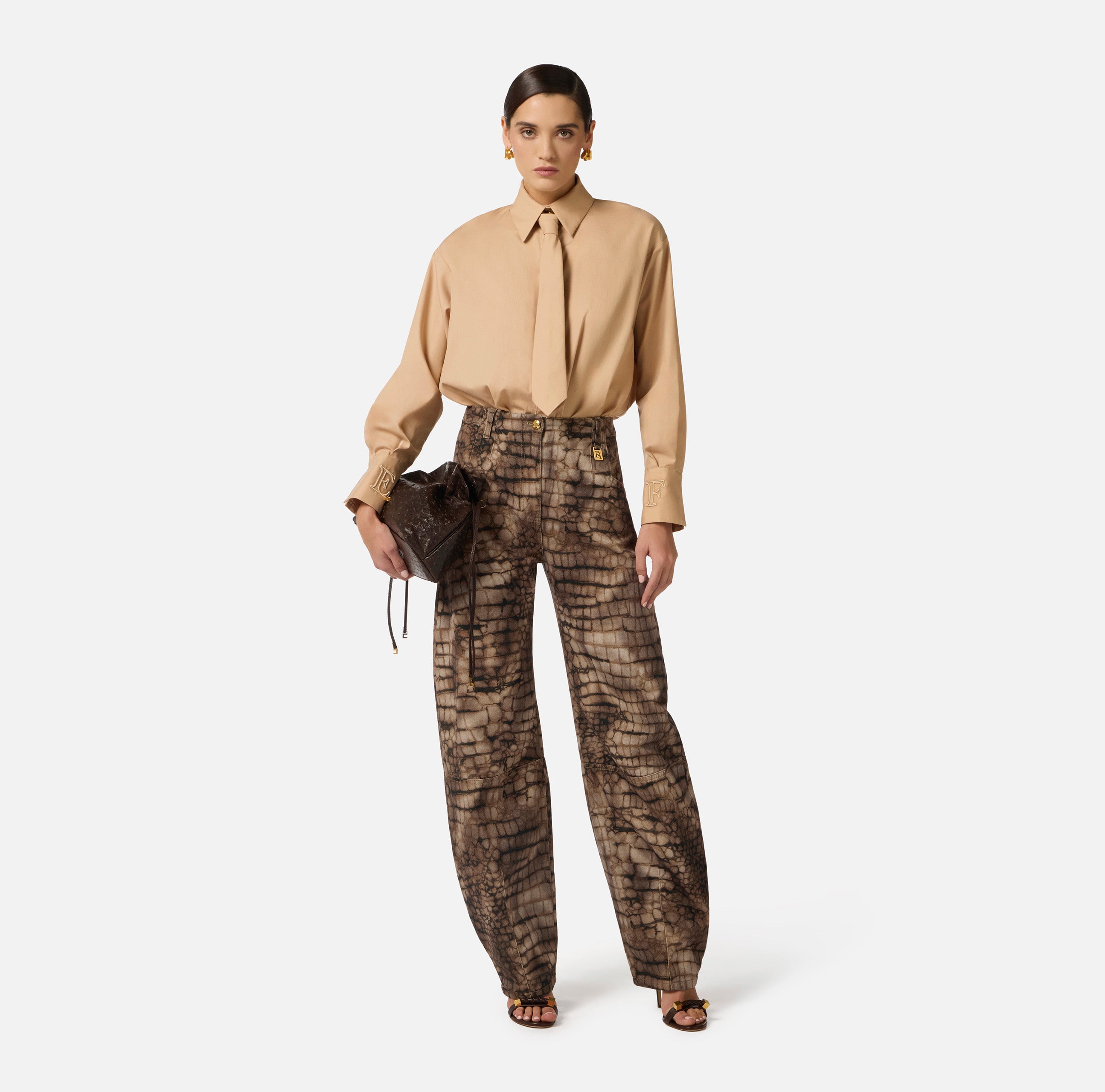Jeans con stampa alligatore Elisabetta Franchi