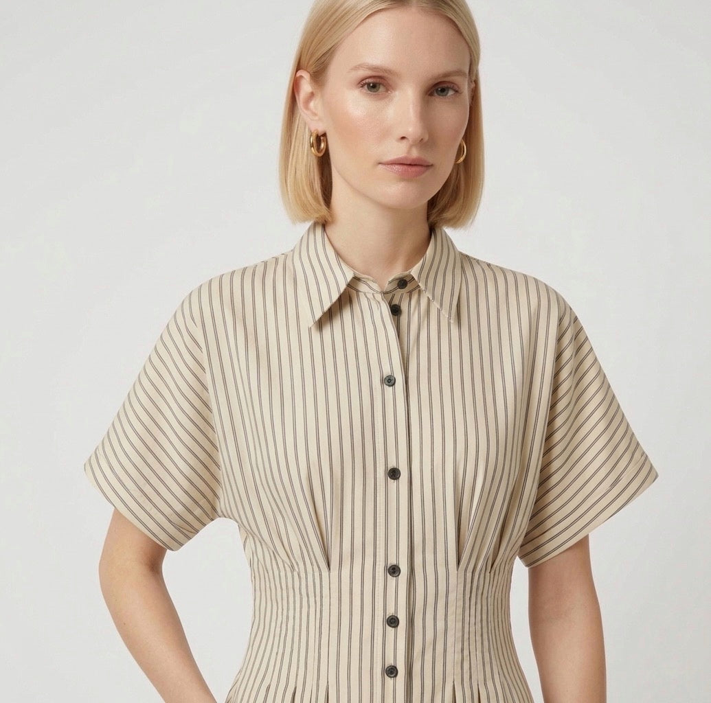 Abito rigato con bustier