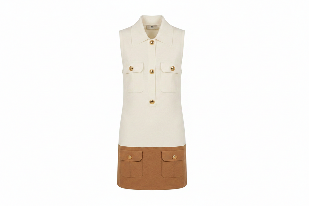Abito in maglia con colletto Elisabetta Franchi