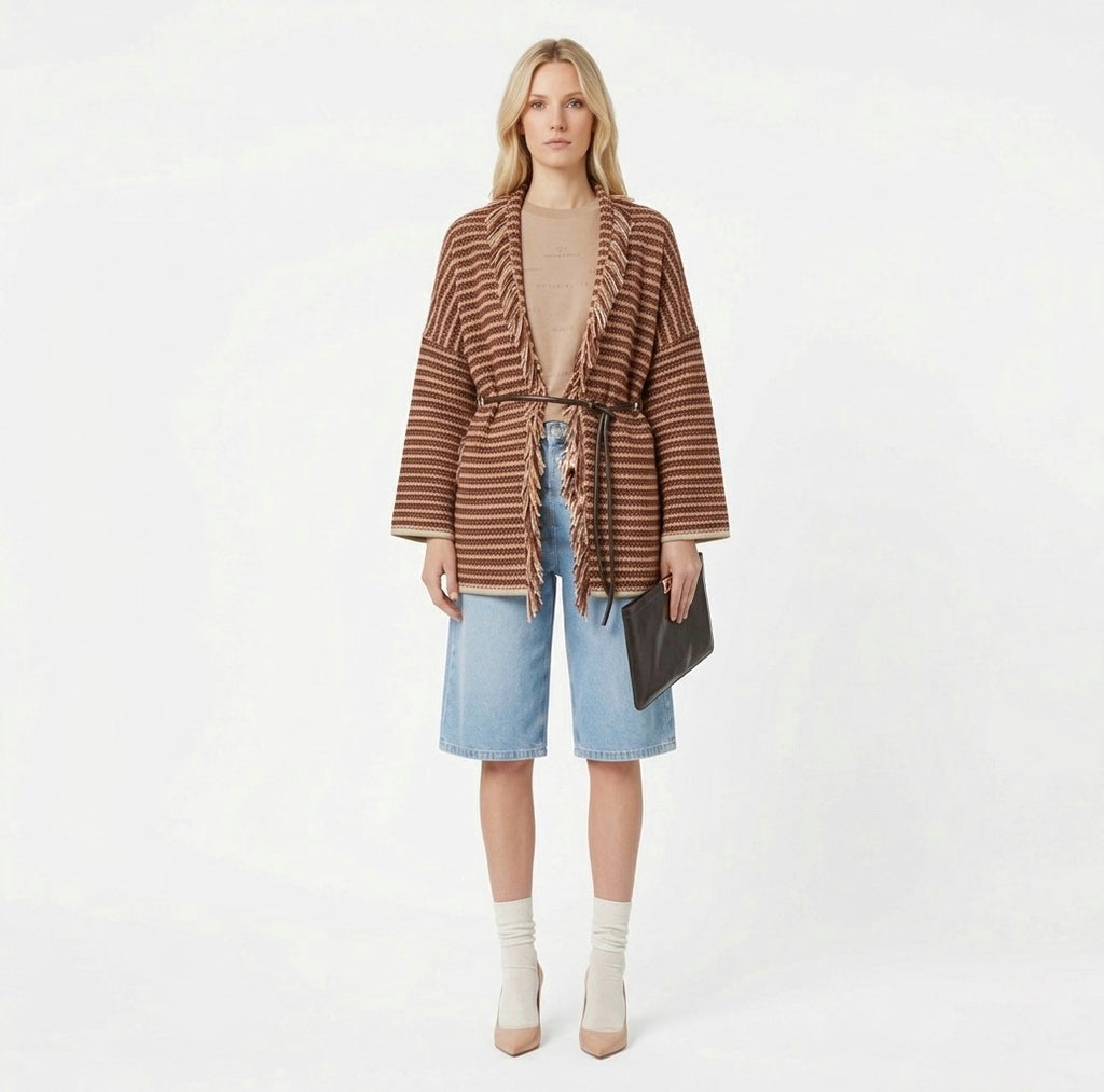 Cardigan con frange Kontatto