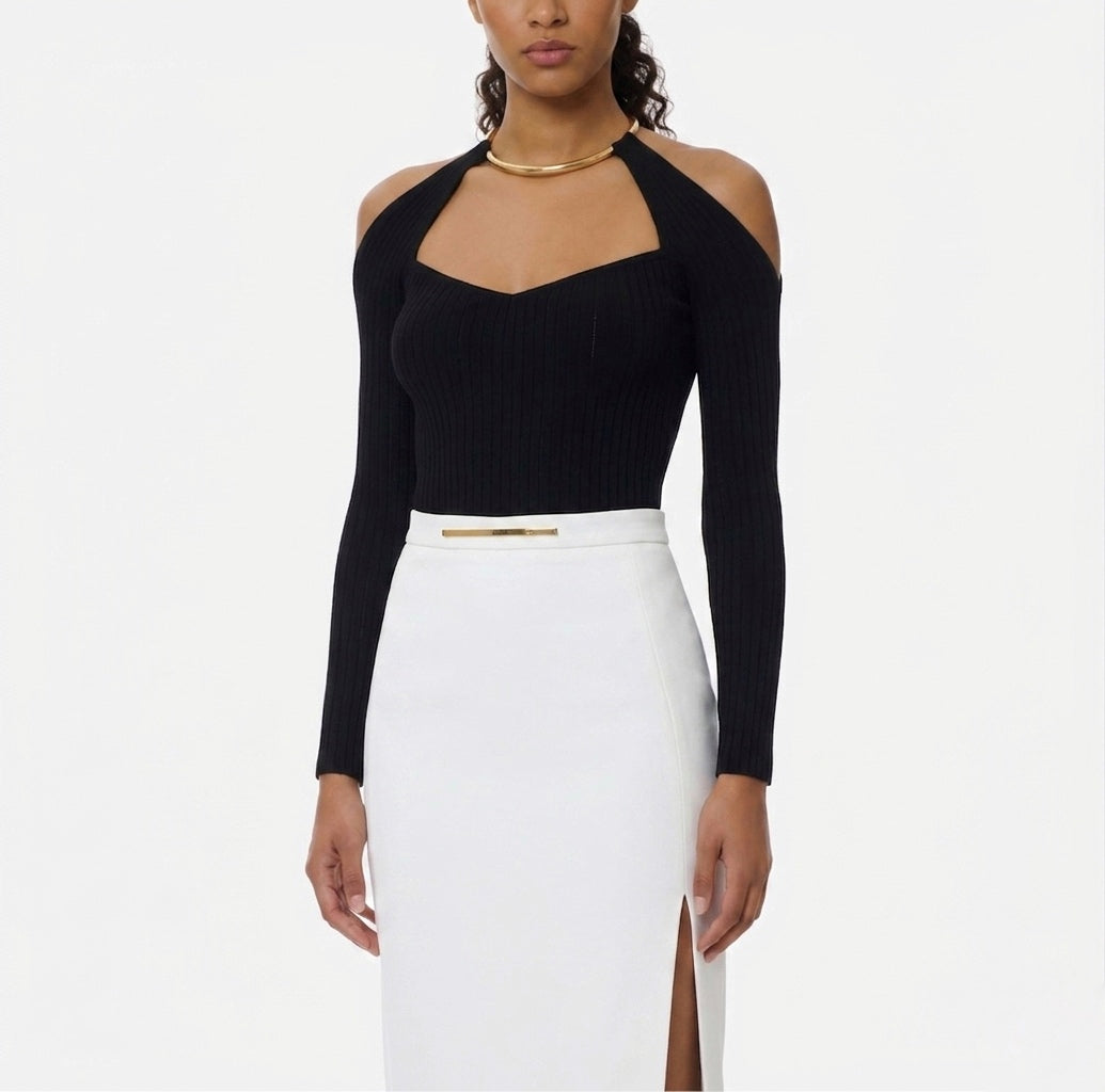Top in maglia con dettaglio gioiello Elisabetta Franchi