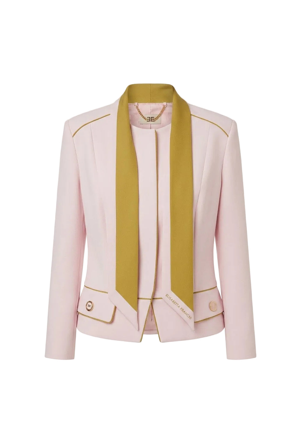 Giacca in crepe bicolore con foulard Elisabetta Franchi