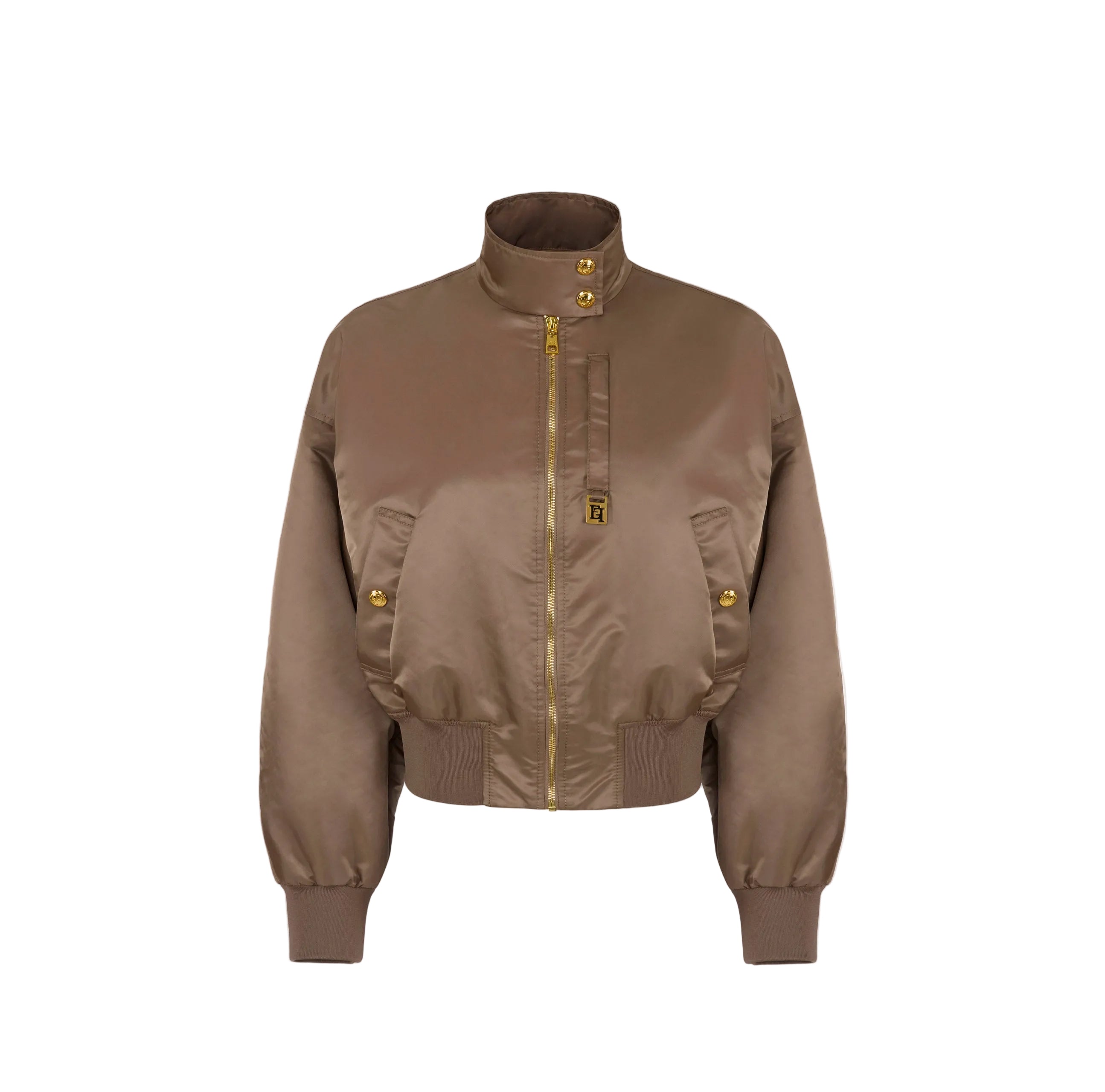 Bomber in nylon con dettagli oro