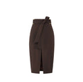 Gonna in gabardina con fusciacca e dettagli oro