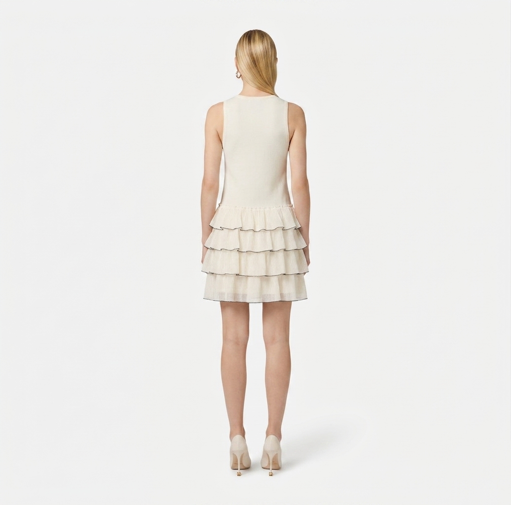 Abito in maglia con ruches e balze Elisabetta Franchi