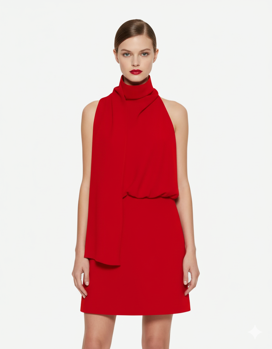 Abito corto con fusciacca