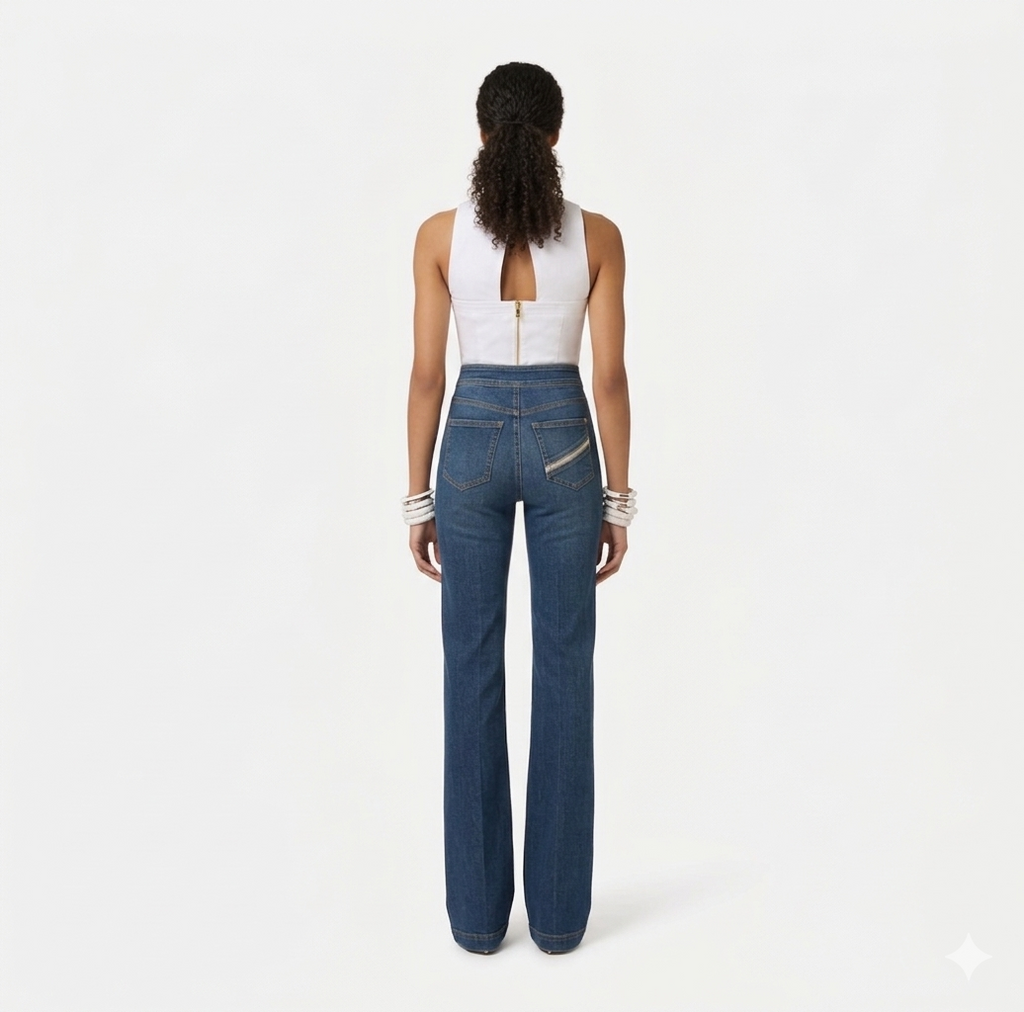 Top in cotone con balza Elisabetta Franchi