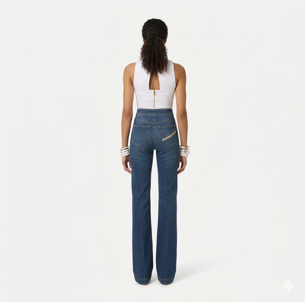 Top in cotone con balza Elisabetta Franchi