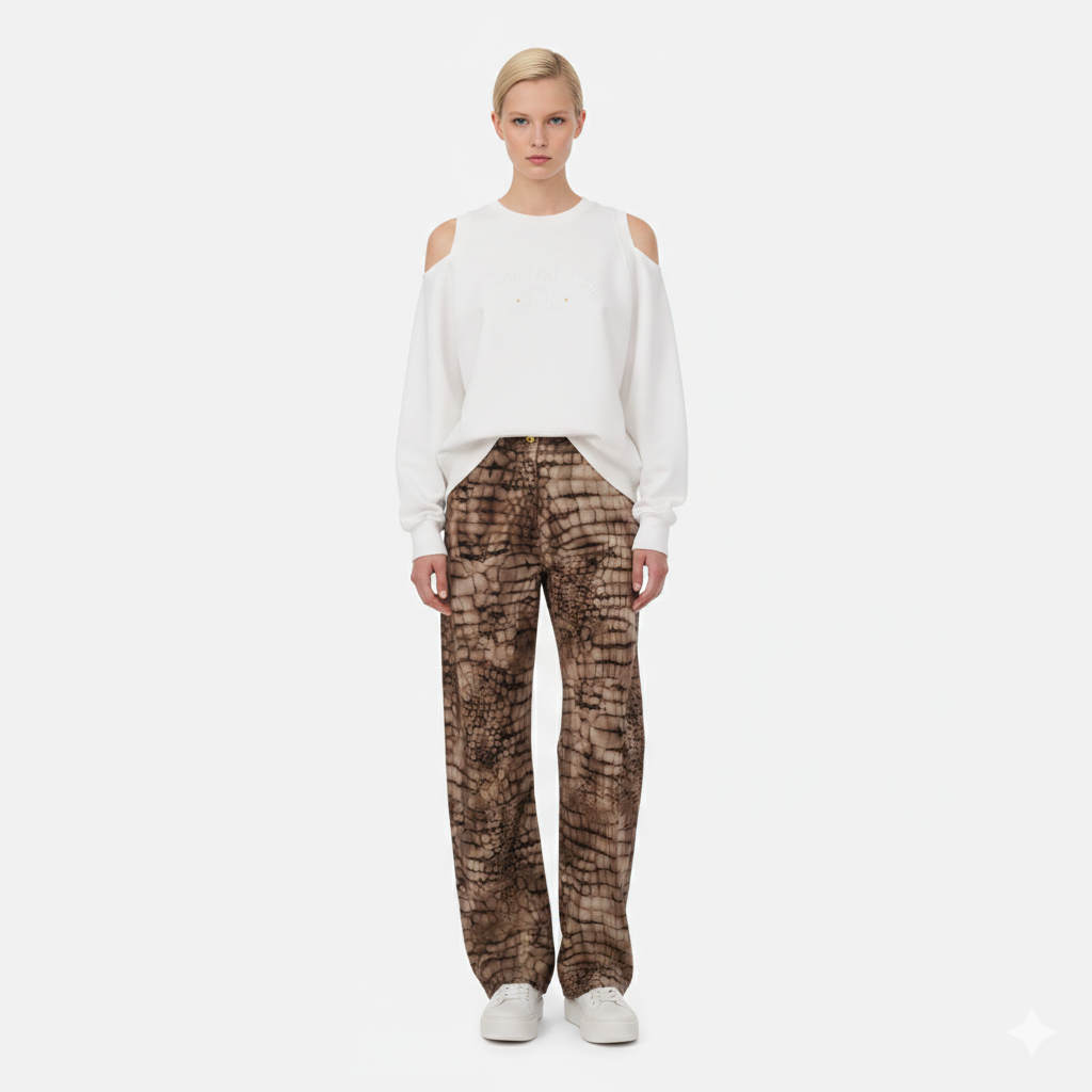 Felpa in jersey cut-out con ricamo Elisabetta Franchi