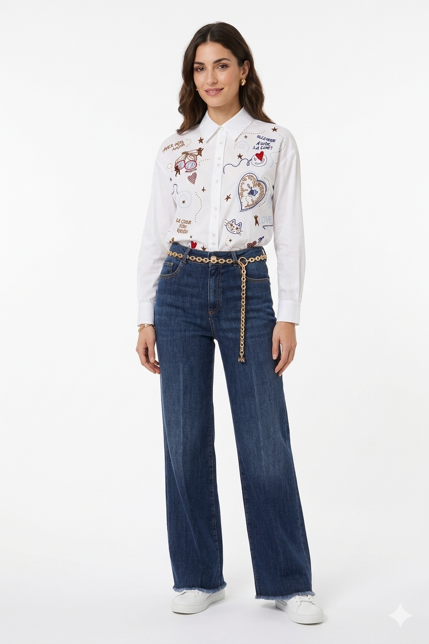 Camicia con ricami NENETTE