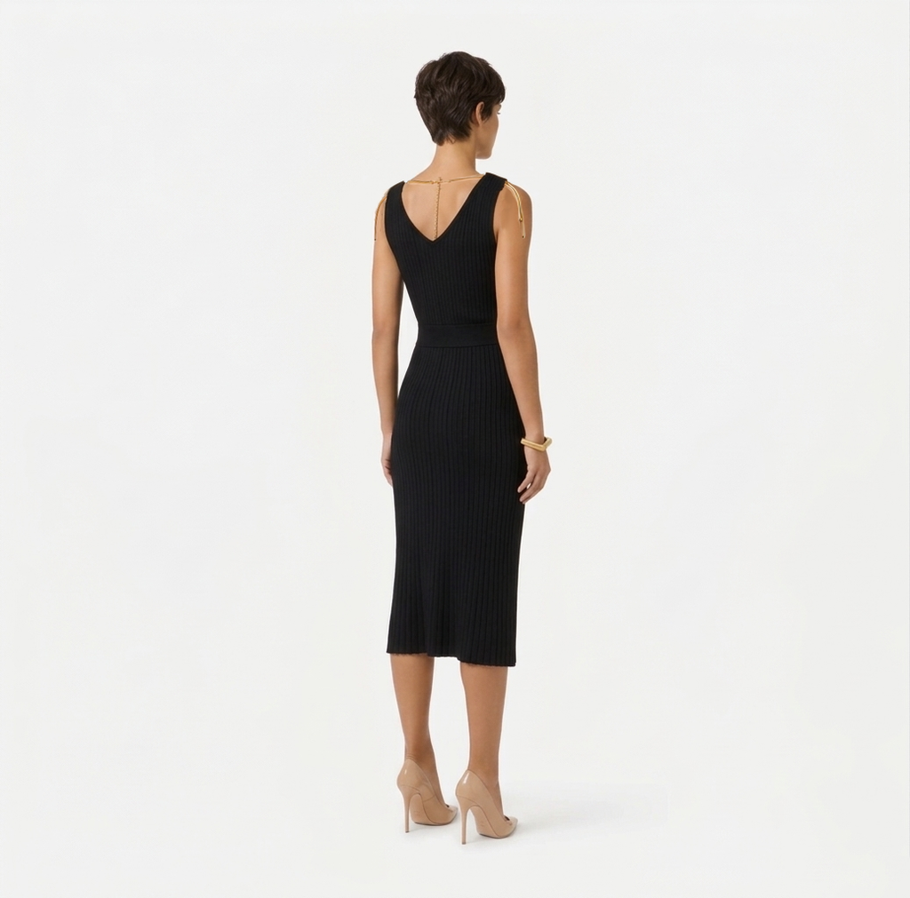 Abito in maglia con dettaglio gioiello Elisabetta Franchi