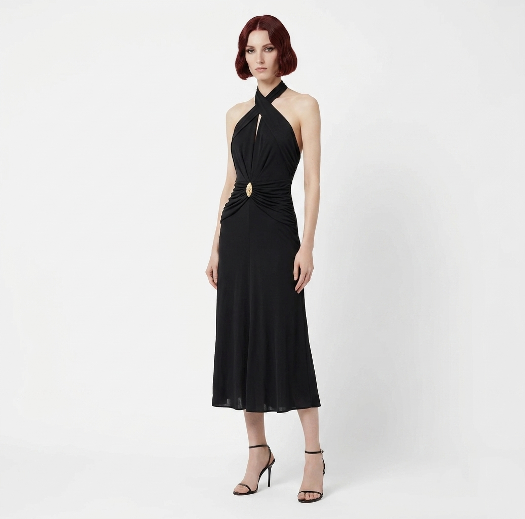 Abito in jersey leggero con scollo incrociato Elisabetta Franchi