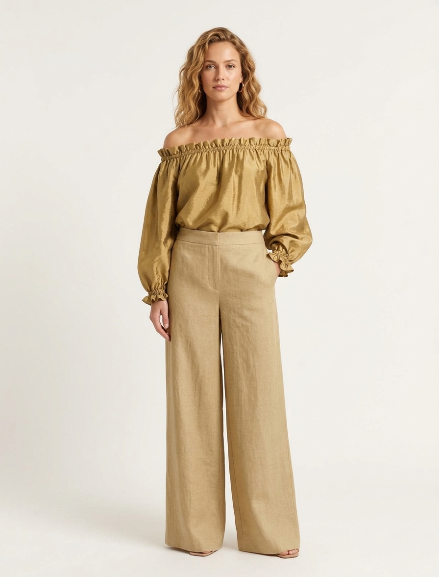 pantalone in lino delavè MARELLA