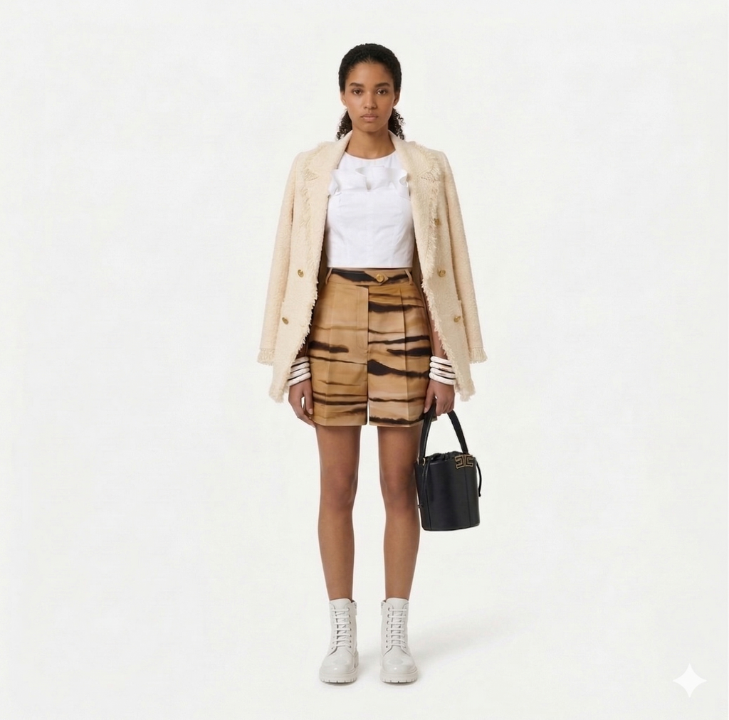Shorts con stampa tigre Elisabetta Franchi