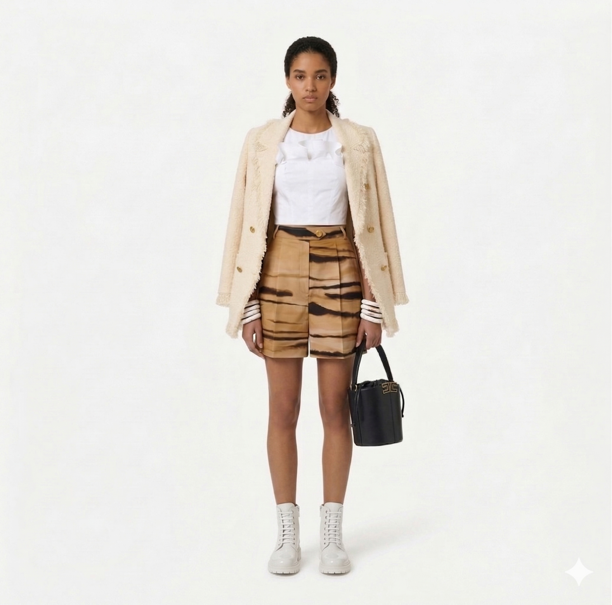 Shorts con stampa tigre Elisabetta Franchi