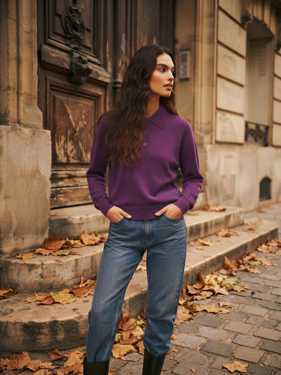 Polo in lana viola MARELLA