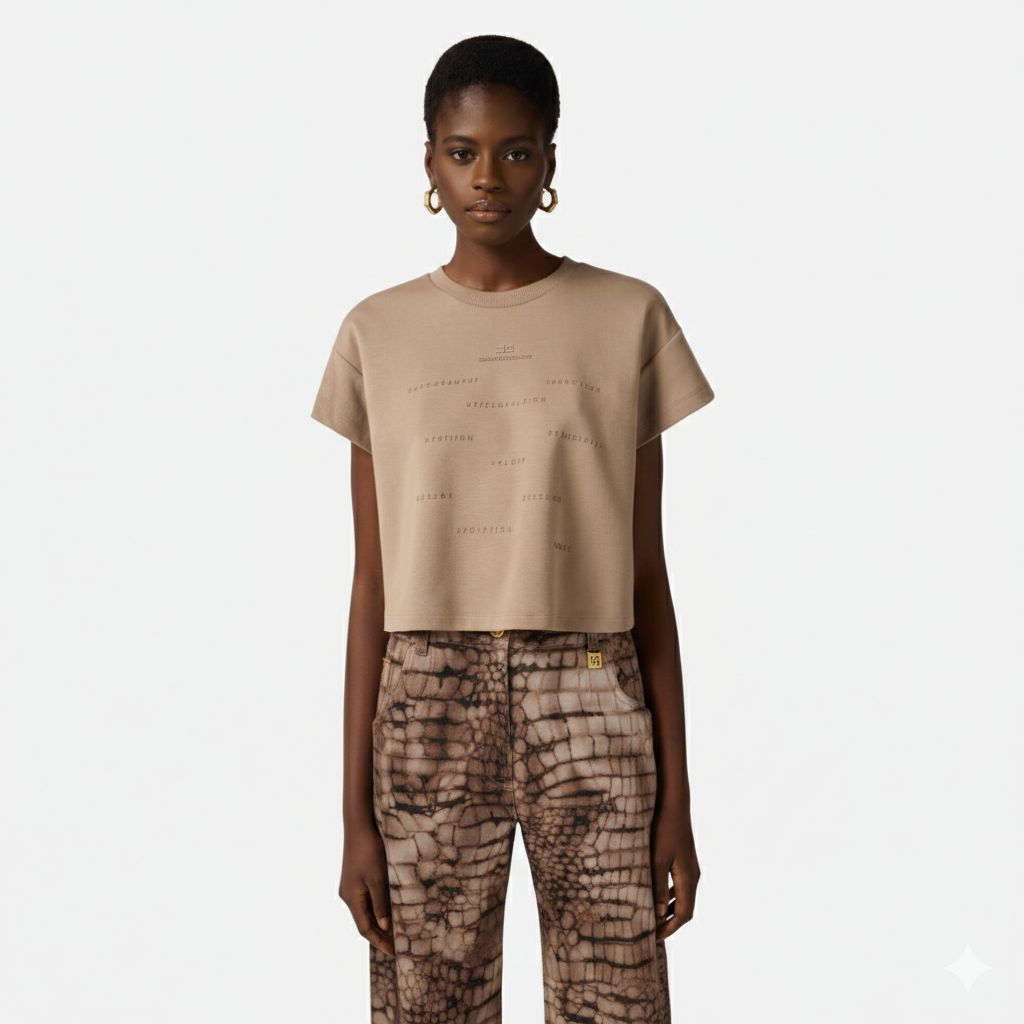 Jeans con stampa alligatore Elisabetta Franchi