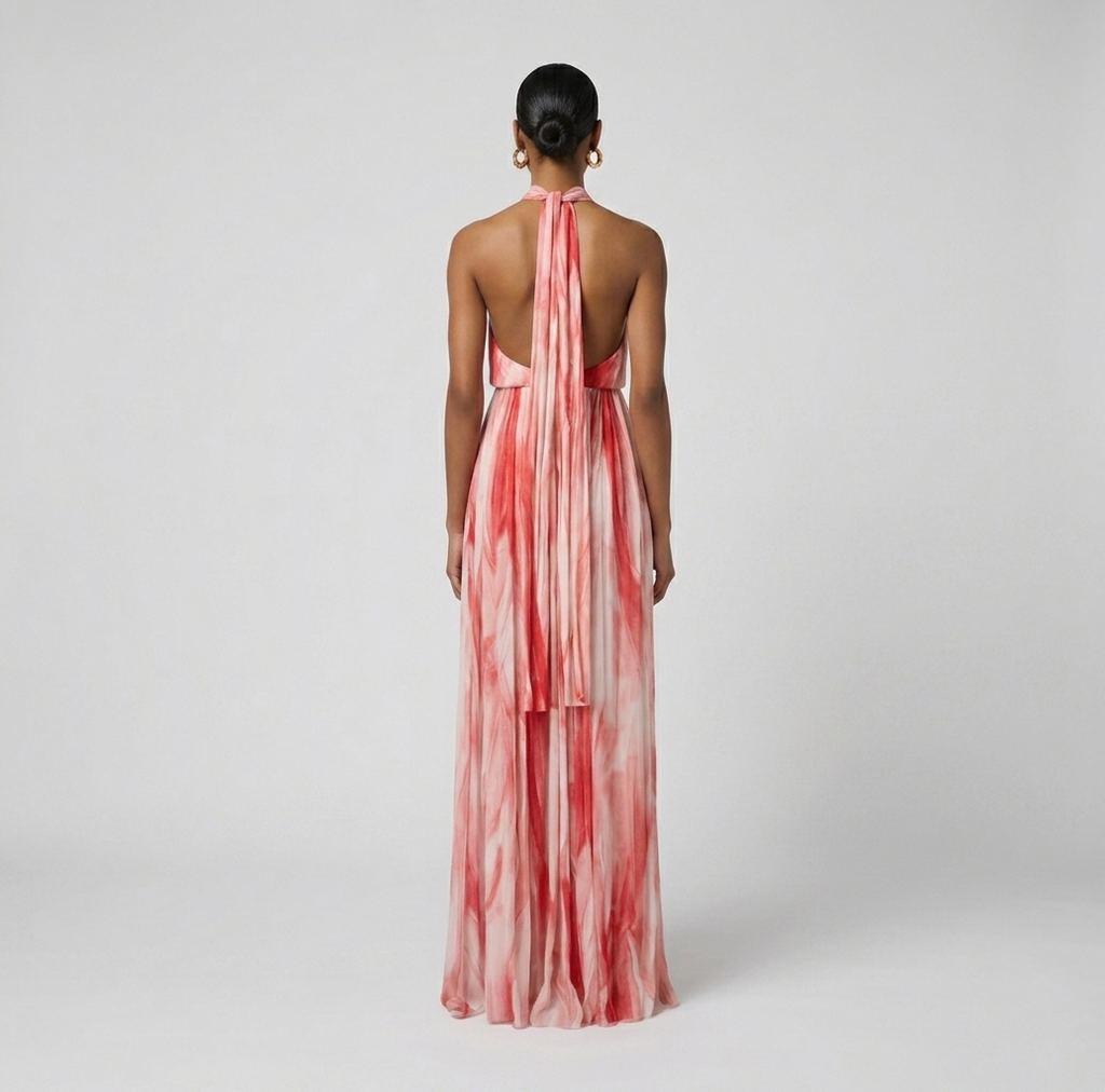 Abito in viscosa con stampa tulle Elisabetta Franchi
