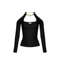 Top in maglia con dettaglio gioiello Elisabetta Franchi