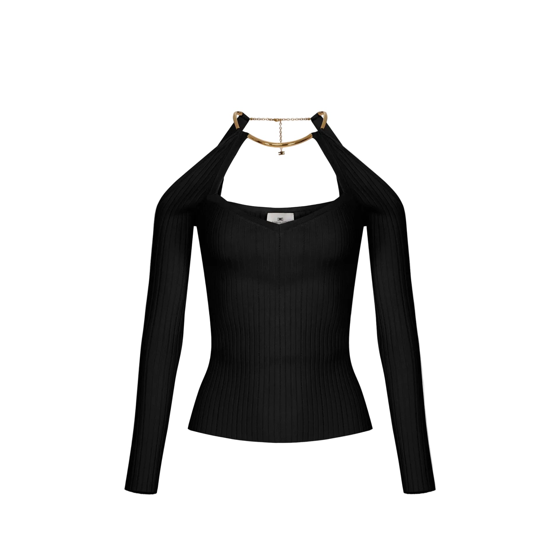 Top in maglia con dettaglio gioiello Elisabetta Franchi
