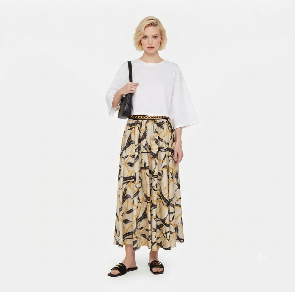 Gonna in cotone Elisabetta Franchi