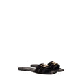 Sandalo flat in pelle con logo Elisabetta Franchi