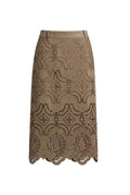 Gonna in suede ricamato Isabelle Blanche Paris