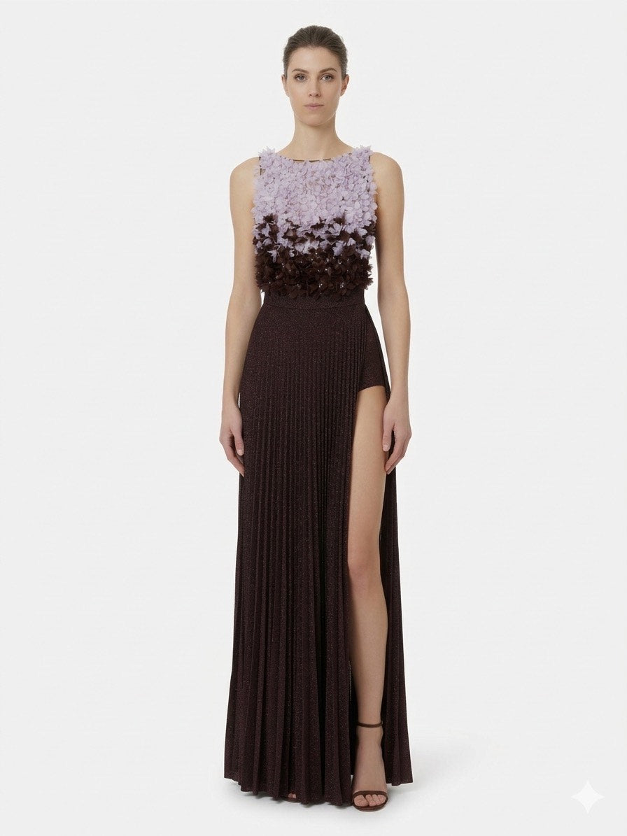 Abito Red Carpet in tulle e jersey lurex