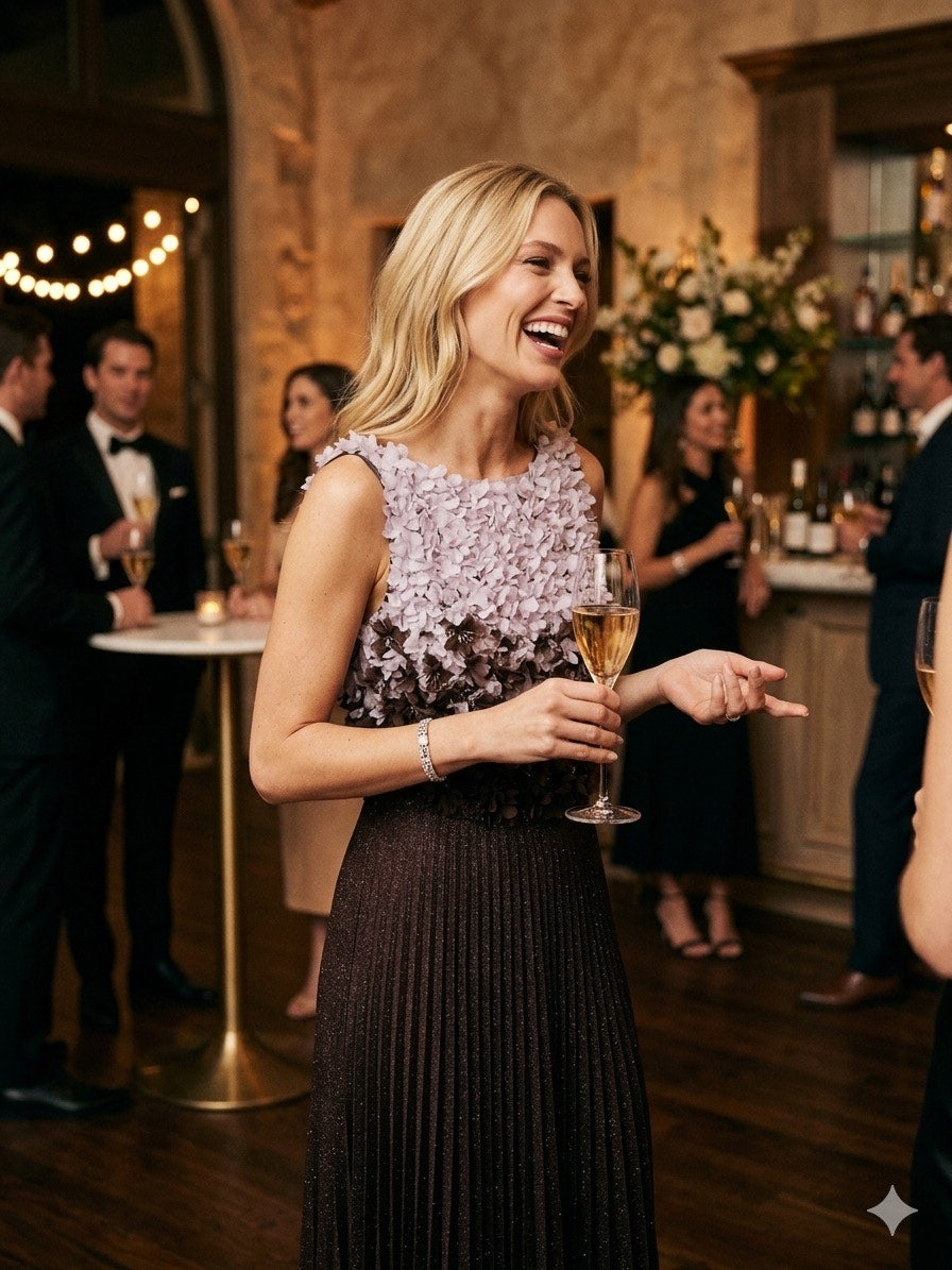 Abito Red Carpet in tulle e jersey lurex