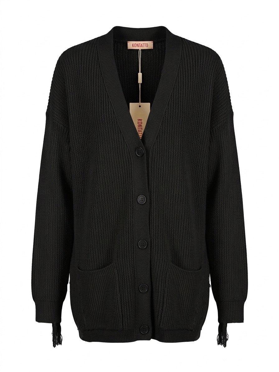 Cardigan con frange Konatto