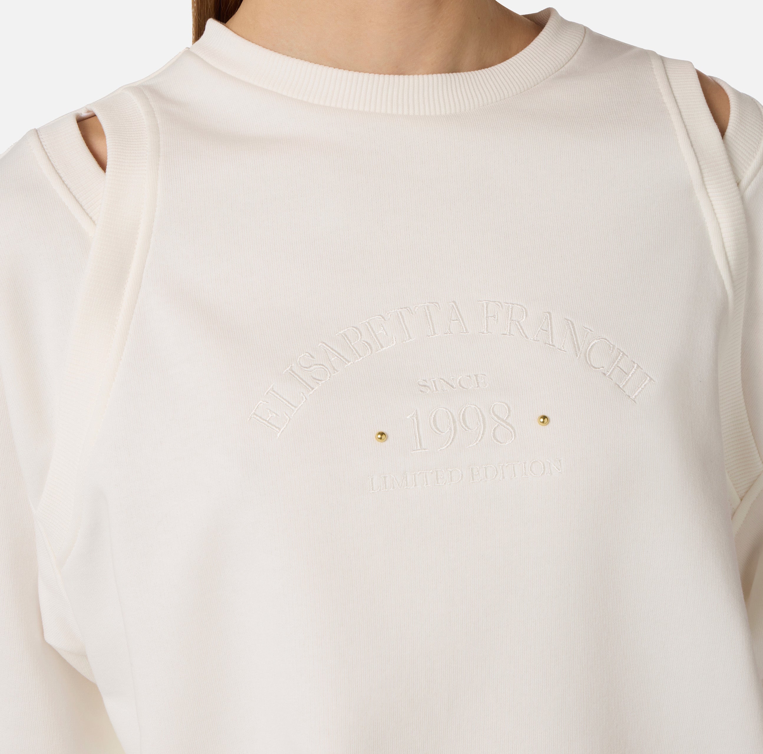 Felpa in jersey cut-out con ricamo Elisabetta Franchi