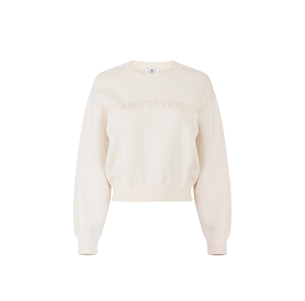Felpa in maglia con logo Elisabetta Franchi