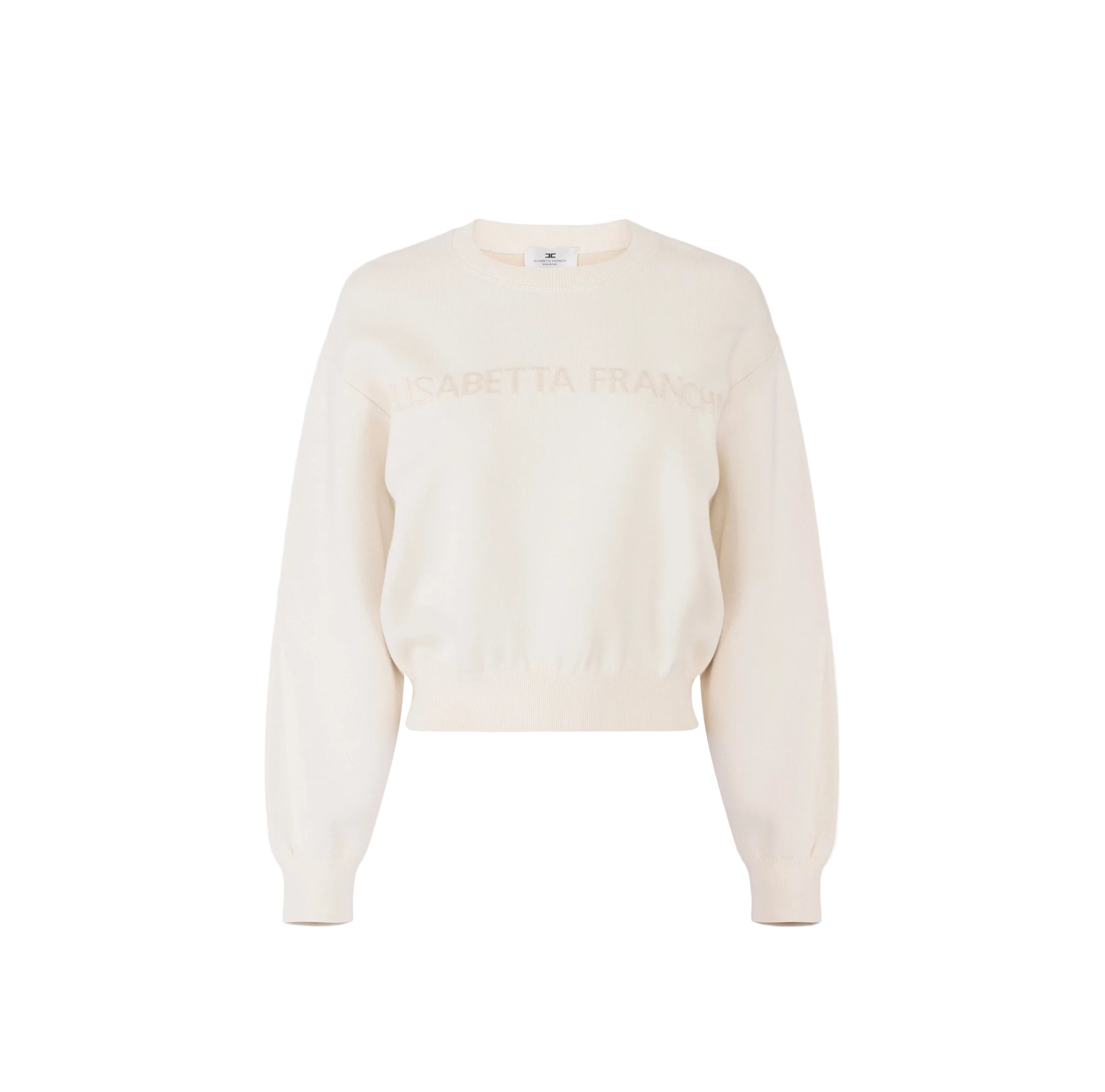 Felpa in maglia con logo Elisabetta Franchi