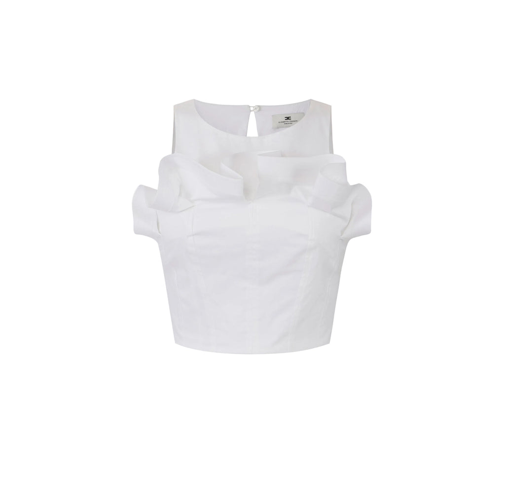 Top in cotone con balza Elisabetta Franchi