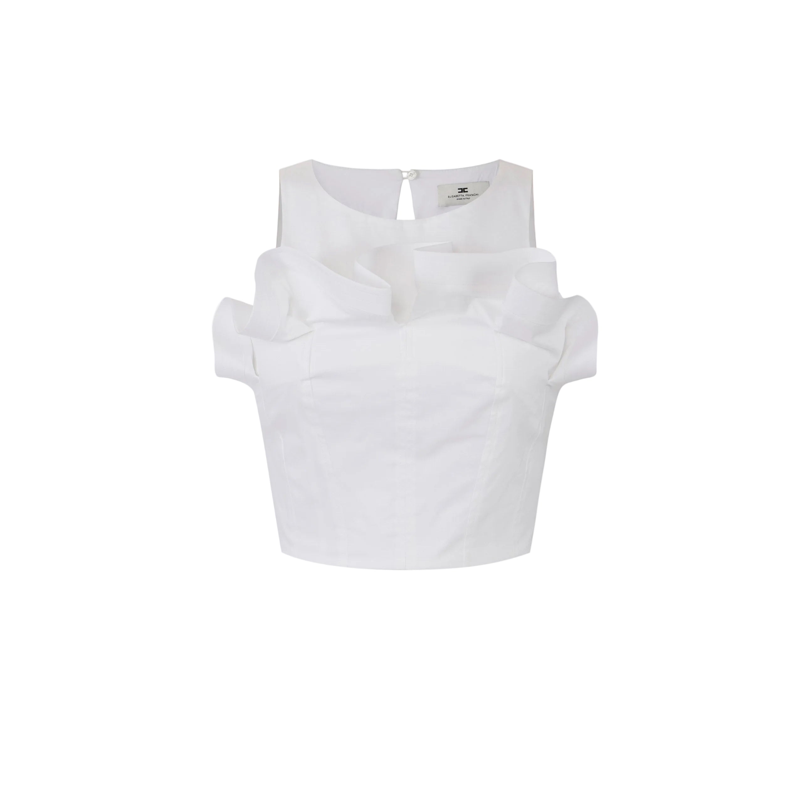 Top in cotone con balza Elisabetta Franchi