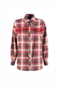 Camicia check con frange perlate NENETTE